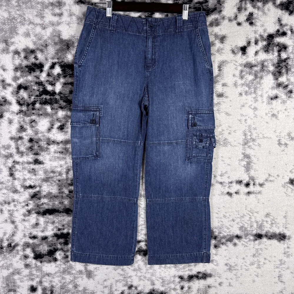 Lauren Jeans Co‎ Jeans Womens Size 6 Cargo Slash Pocket Crop Y2K Skater Grunge